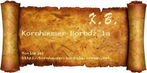 Kornhauser Borbála névjegykártya