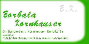 borbala kornhauser business card